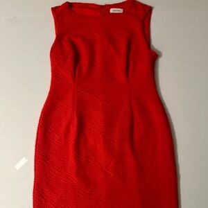 Calvin Klein Womens Dress Sleeveless Sheath Textured Fabric Career Size 8